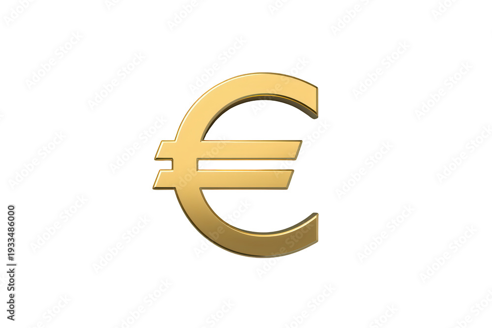 Obraz premium Golden euro symbol representing european currency, global finance, economy, investment, wealth, and banking success on transparent background