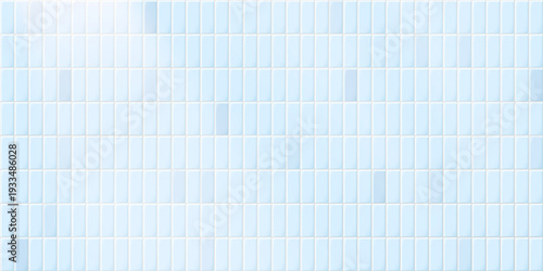 Cool blue ceramic tile surface with light effect. Abstract geometric pattern. Bathroom, kitchen, toilet wall. Vector illustration