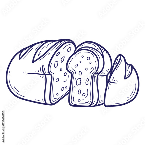 Of sliced bread on white background loaf crust crumb