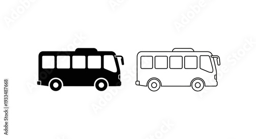 Two bus icon design Vector