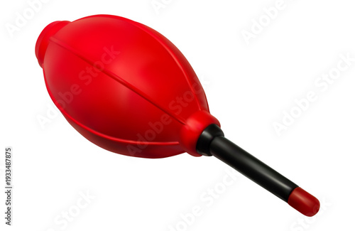 red air blower.  front view of an object isolated on a white background, created using the gradient mesh technique.