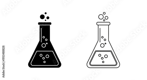 Lab flask icons set Vector