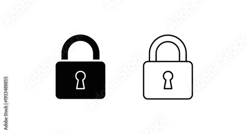 Black and white padlock Vector