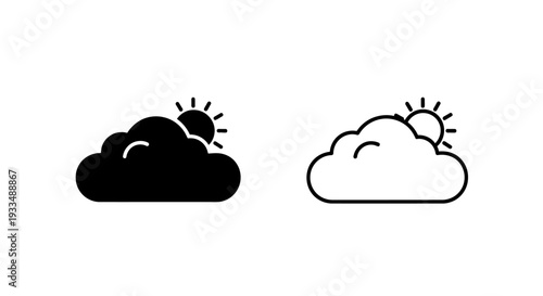 Sunny cloud weather icons Vector
