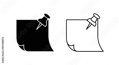 Pin on paper icon Vector