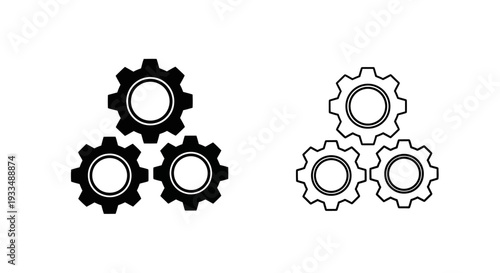 Gears interlocking design Vector
