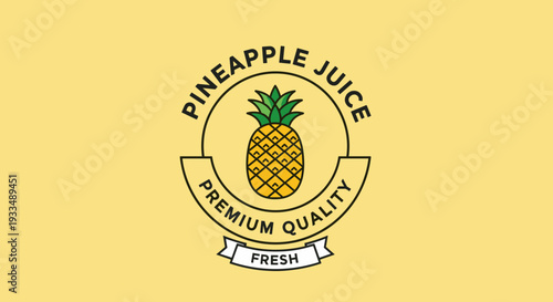 Pineapple Logo Design with Badge Label.