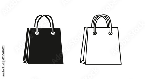 Two shopping bags black Vector