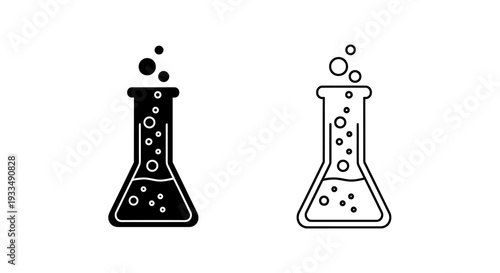 Lab flask icons set Vector