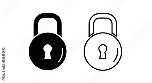 Open closed lock icons Vector