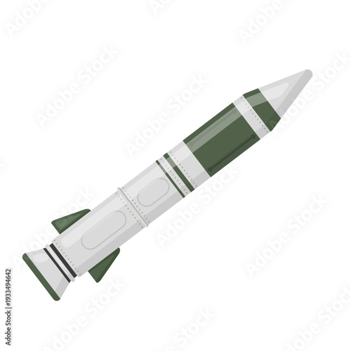 Military Rocket Missile Illustration on White Background