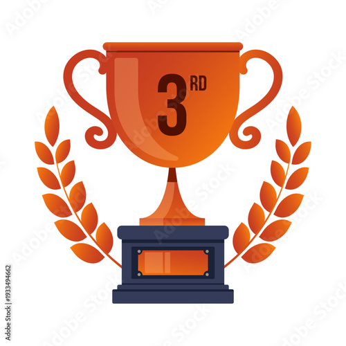 Bronze Trophy Cup with Laurel Wreath for Third Place Winner