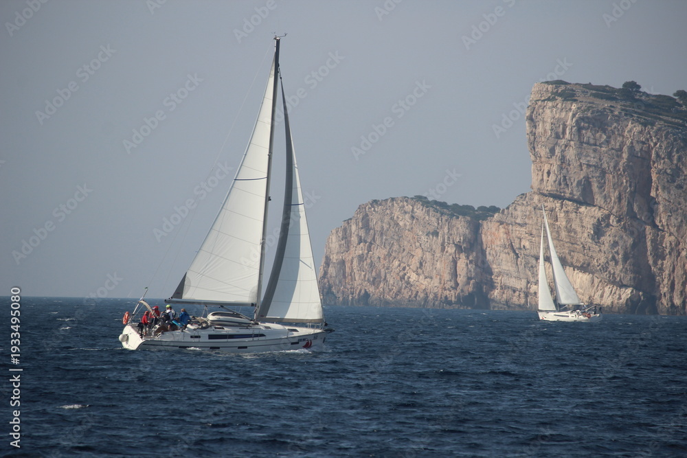 Fototapeta premium Sailing race in Croatia close to the Kornati national park