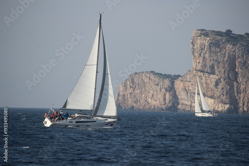 Принти на полотні Sailing race in Croatia close to the Kornati national park