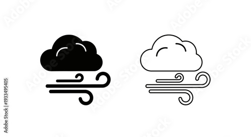 Stormy weather icons set Vector