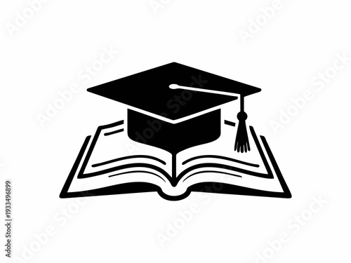 Graduation Cap on Open Book Education Success Concept