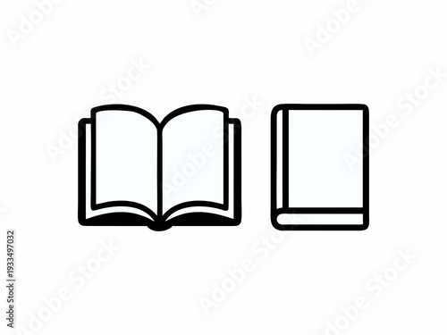 Open and Closed Book Vector Icons for Literacy Design