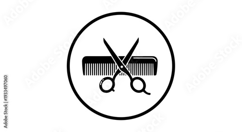 Black Hairdressing Tools Iconic Simple Design.