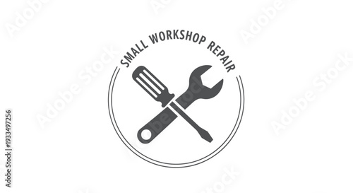 Crossed Screwdriver and Wrench Logo Design.