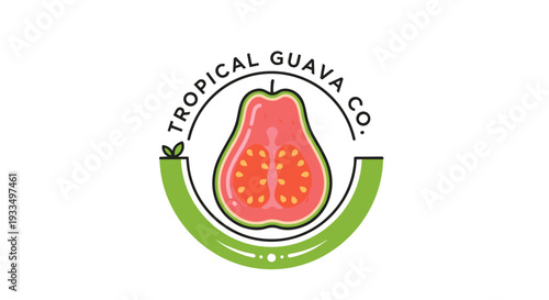 Guava Fruit Logo Design Element.