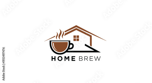 Home Brew Coffee Logo Design Element.
