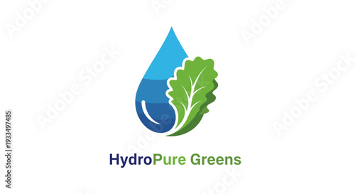 HydroPure Greens Logo with Leaf and Droplet.