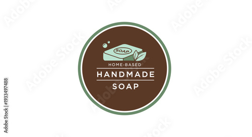 Handmade Soap Logo Design Element Circle.