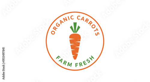 Organic Carrot Logo Design Element.