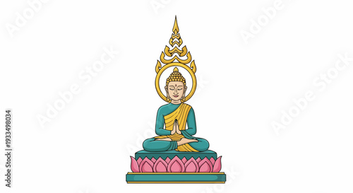 Buddha Statue Sitting Meditation Position.