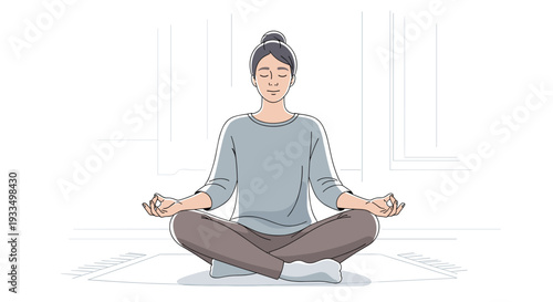 Woman Practicing Yoga Meditation Pose.