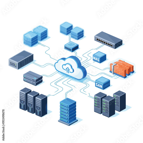 Cloud Computing Network Servers Data Storage.