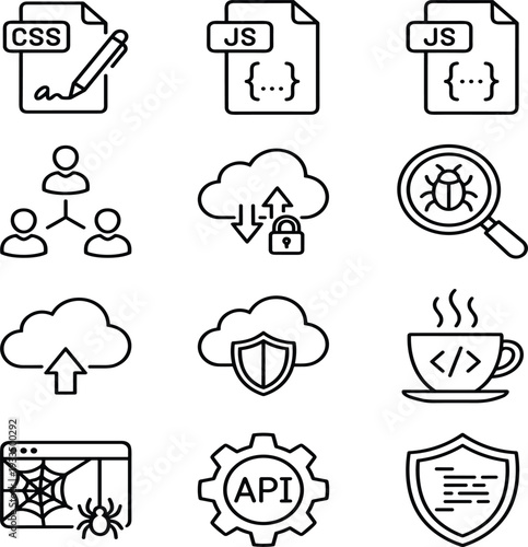 Set of 10 web development icons vector