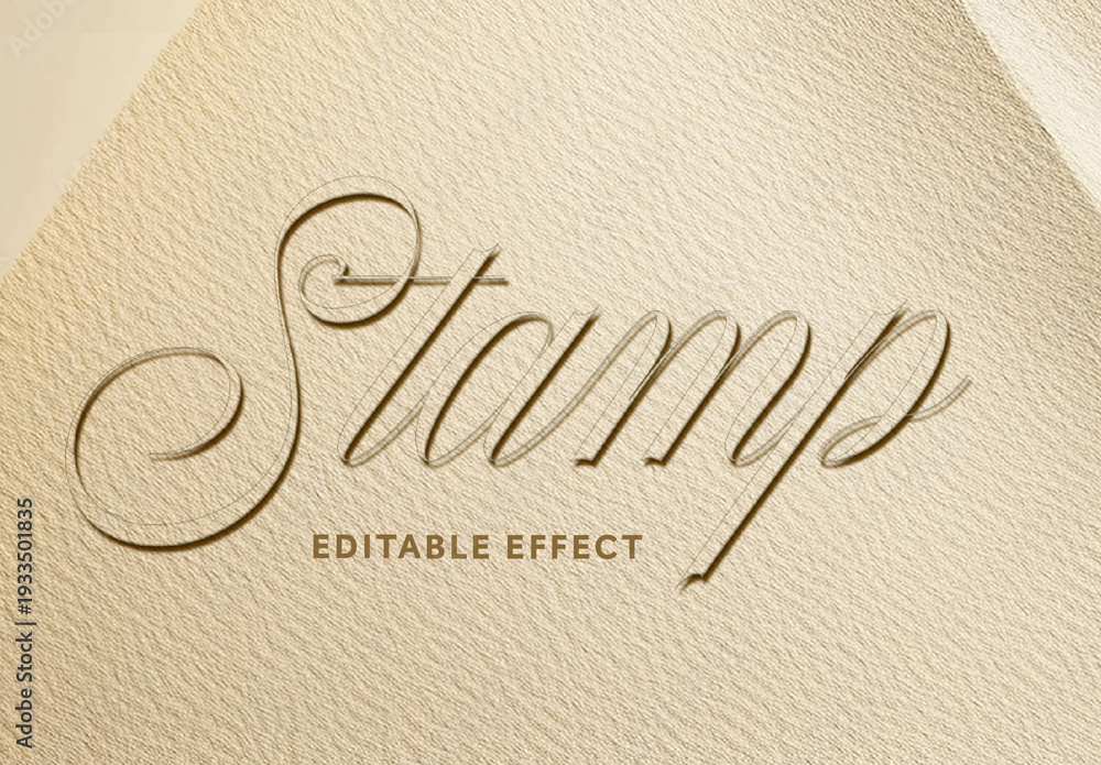 Elegant Paper Embossing Script Text Effect Stock Template | Adobe Stock