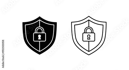 Secure padlock shield Vector