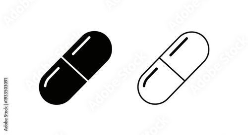 Black and white capsules Vector