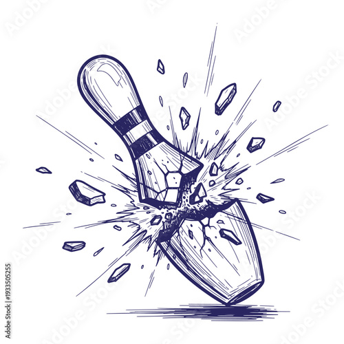 Shattered light bulb exploding into pieces with shards flying everywhere in a dynamic illustration