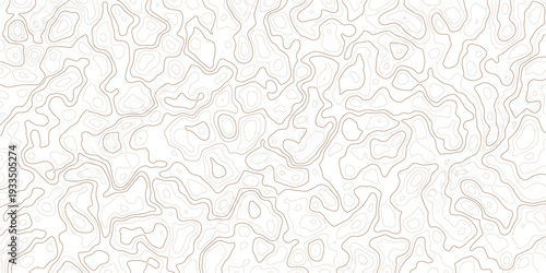 Brown lines forming abstract topographic map pattern on white background