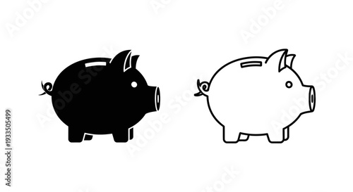 Two piggy banks illustration Vector
