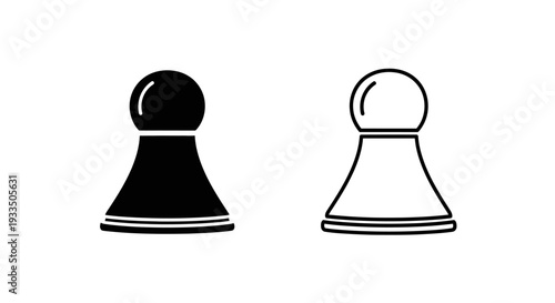 Chess pieces black and white Vector