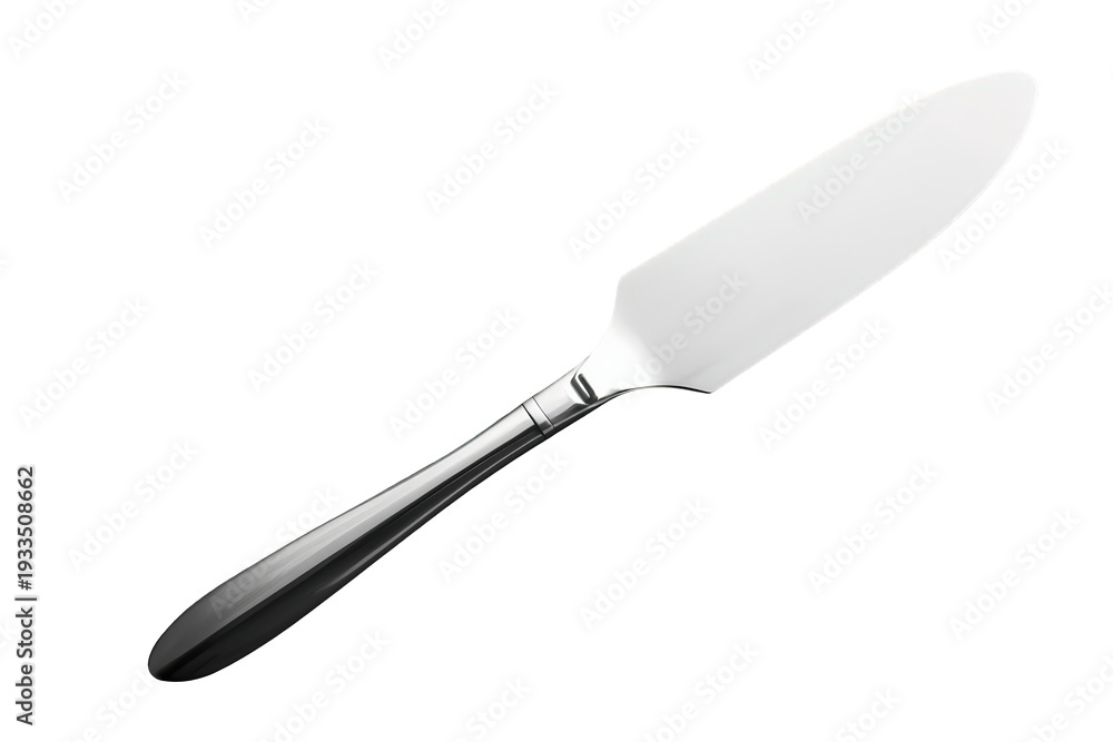 Fototapeta premium Stainless steel cake server for dessert, pie, and pastry serving, kitchen utensil with transparent background