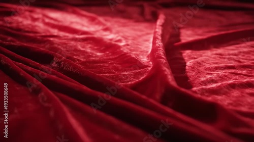 Elegant Red Velvet Fabric - A Luxurious Textile Texture.