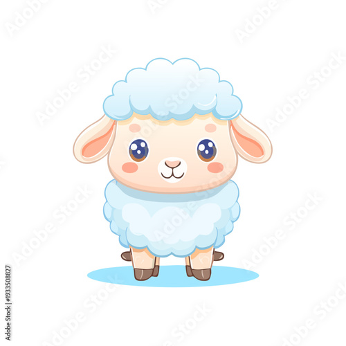 かわいい羊の立ち姿アニメ調キャラクター