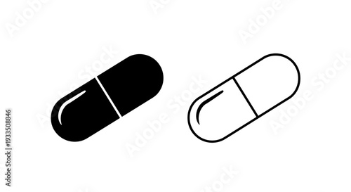 Black and white pills Vector