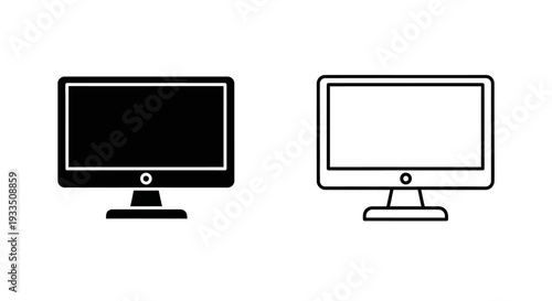Monitor and screen Vector