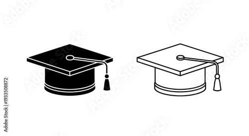 Graduation caps illustration Vector