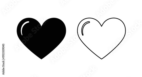 Black and white heart Vector