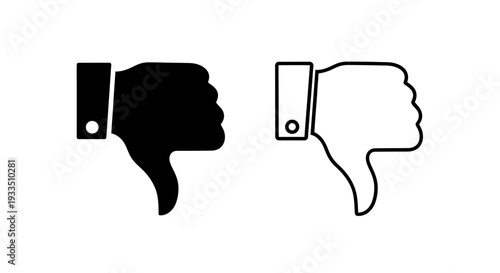 Thumbs down black white Vector