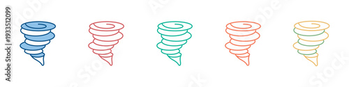 Tornado Icon Set Multiple Style Collection