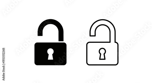 Unlock icon set design Vector