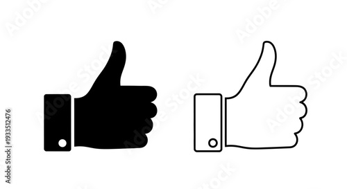 Black and white thumbs up Vector